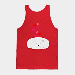 Kitty With Hearts Tank Top